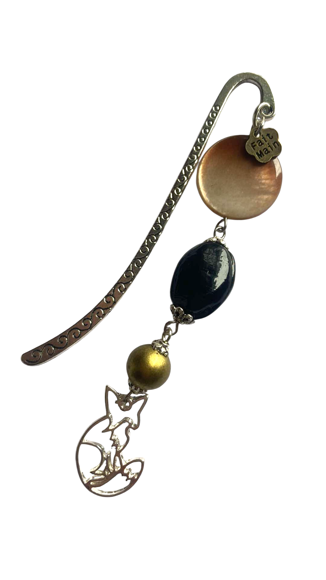 marque page metal marron renard artisanal