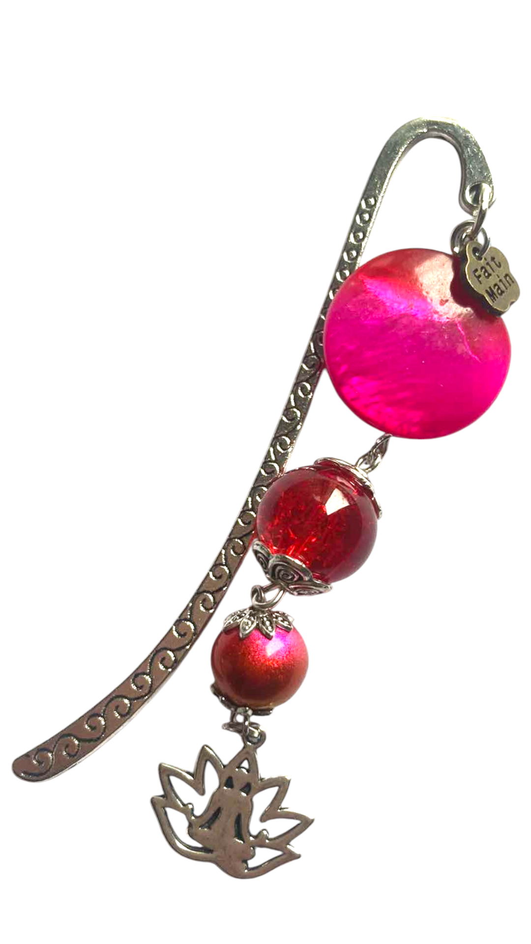 marque page nacre perles verre yogi yoga rose