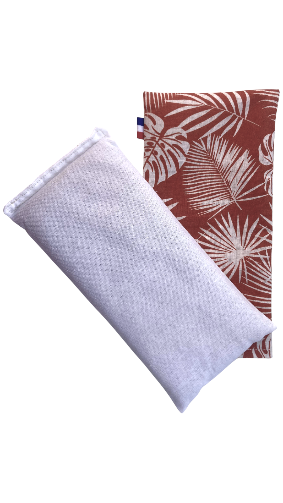 coussin yeux relaxant eye pillow yoga palmes orange dehoussable