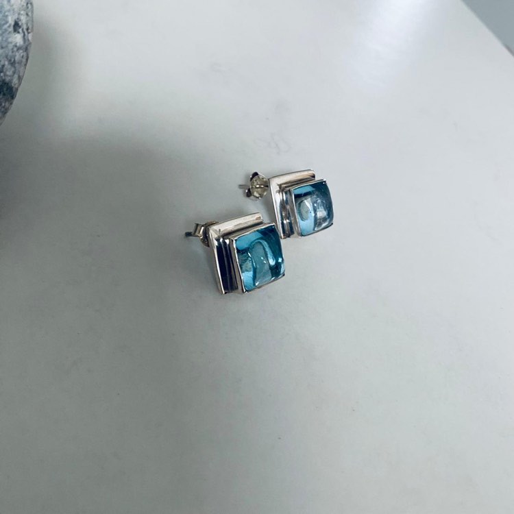 boucles oreilles topaze bleue argent artisanal creatrice (4)