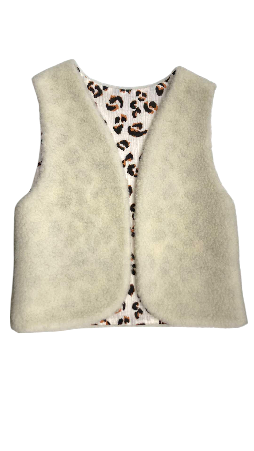 gilet berger laine mouton naturel france ecru léopard