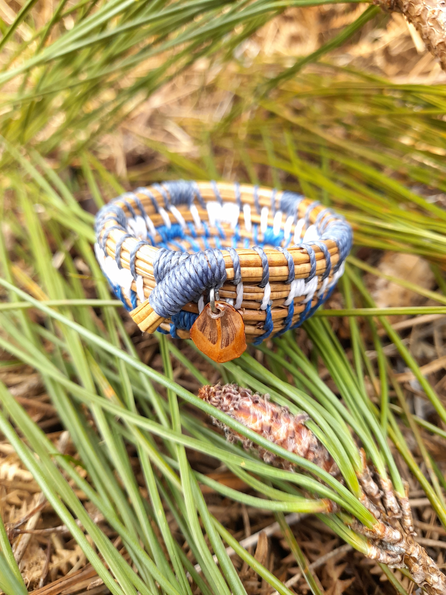 corbeille mini aiguille pin tressée landes bleu 1