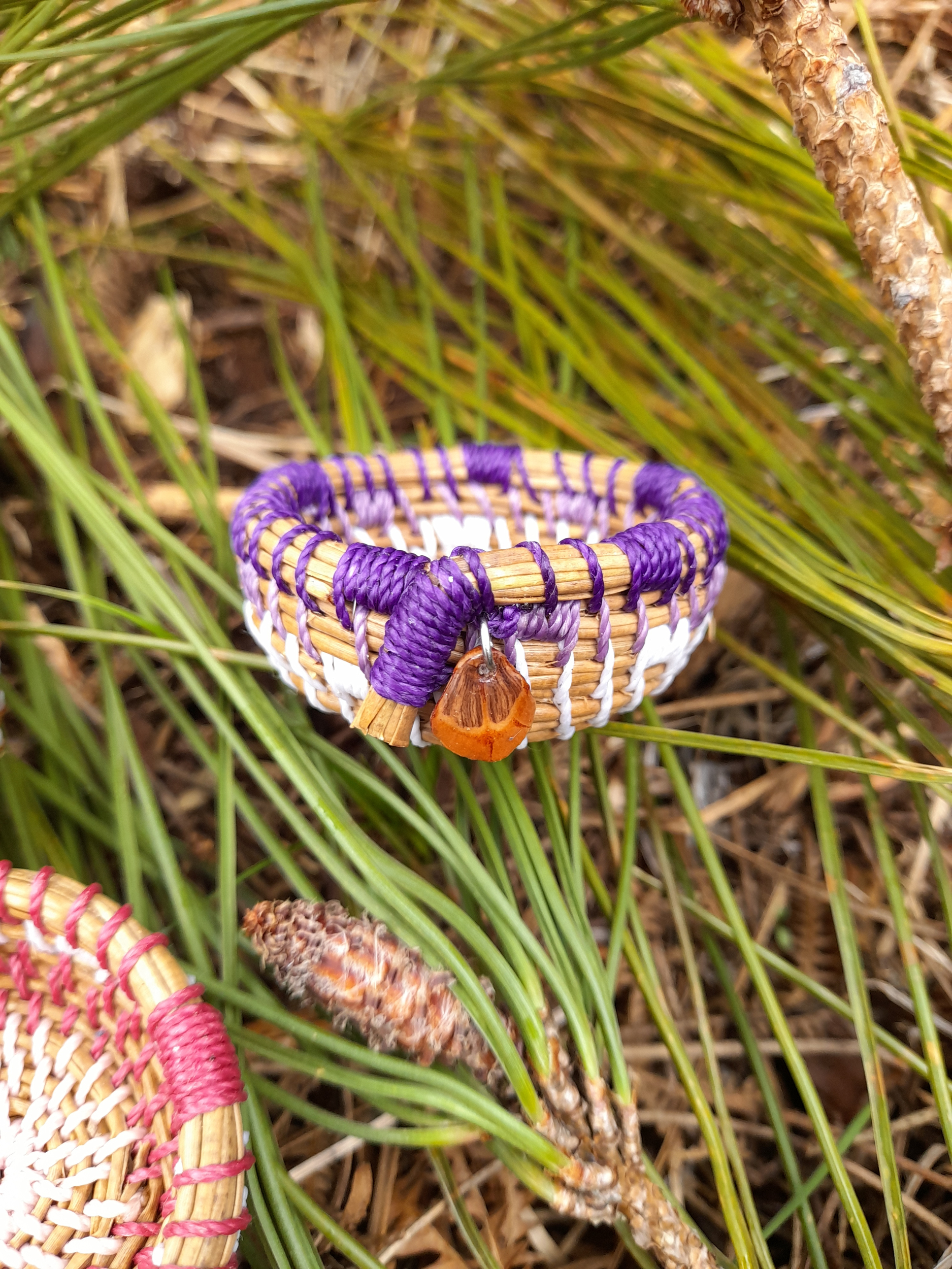 corbeille mini aiguille pin tressée landes violet3