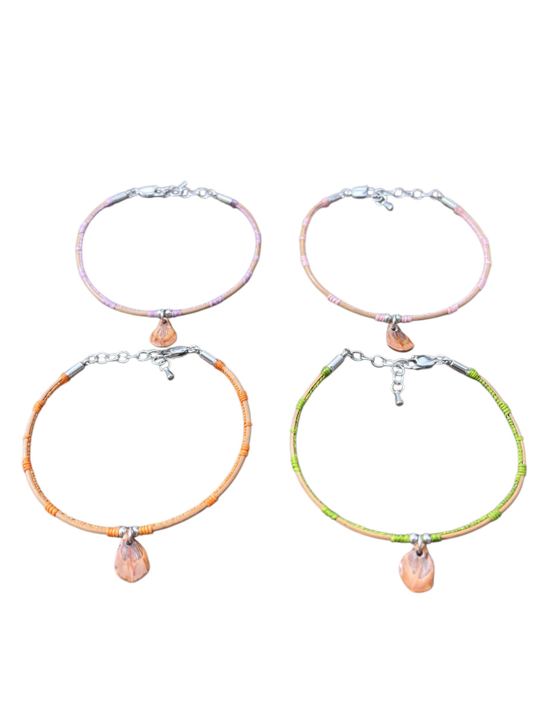 bracelet petale aiguille pin coloris orange rose