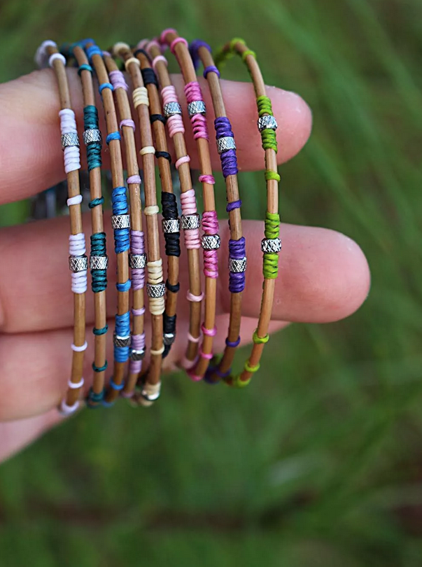 bracelet aiguille pin 2 perles texture