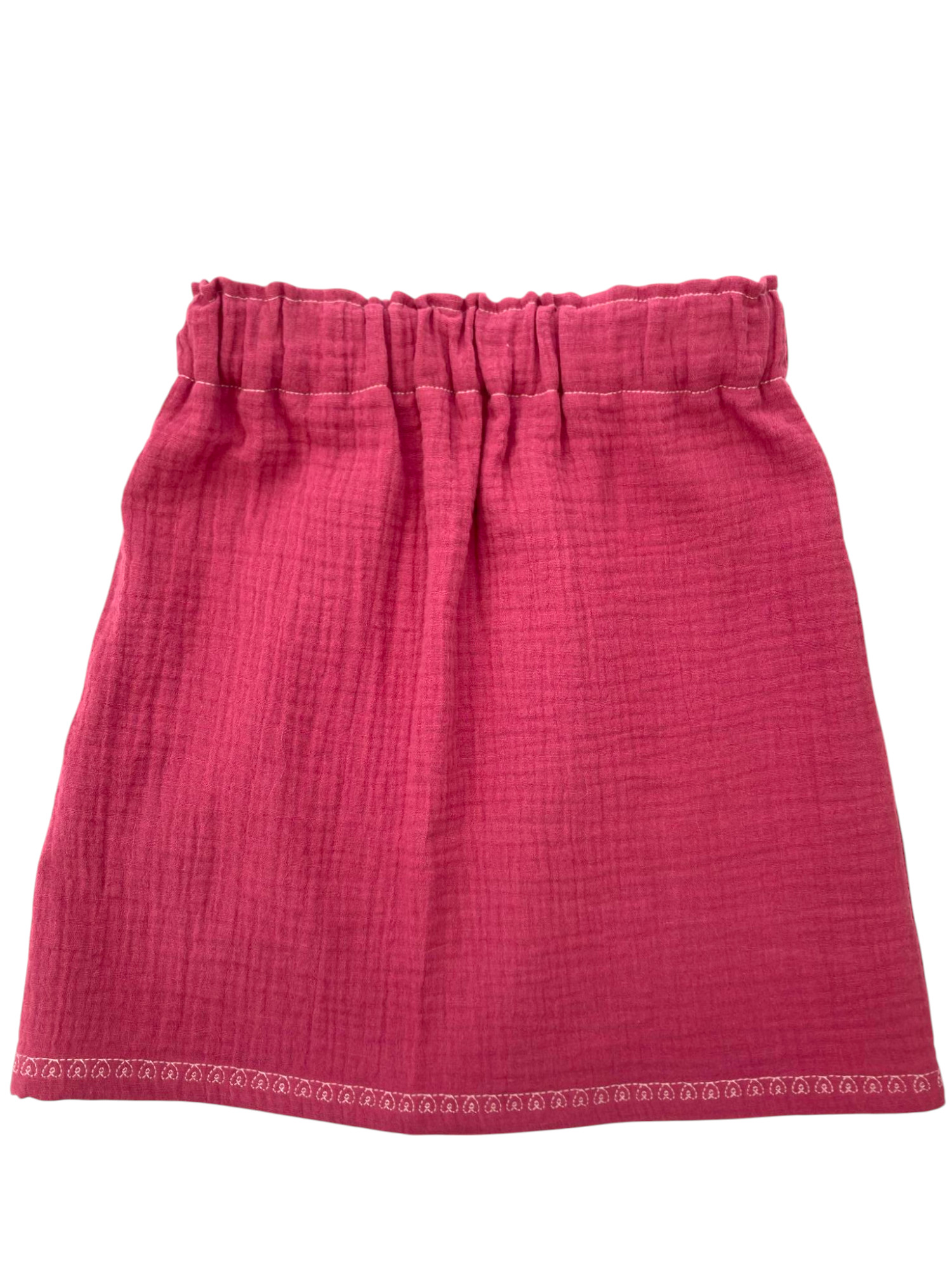 jupe fille double gaze rose -Photoroom