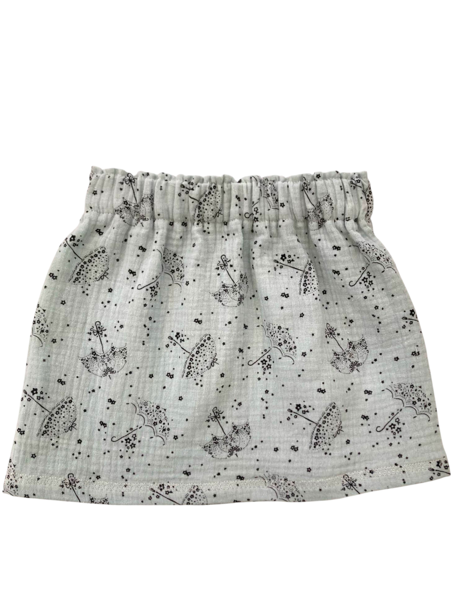 jupe fille double gaze motifs vert eau-Photoroom