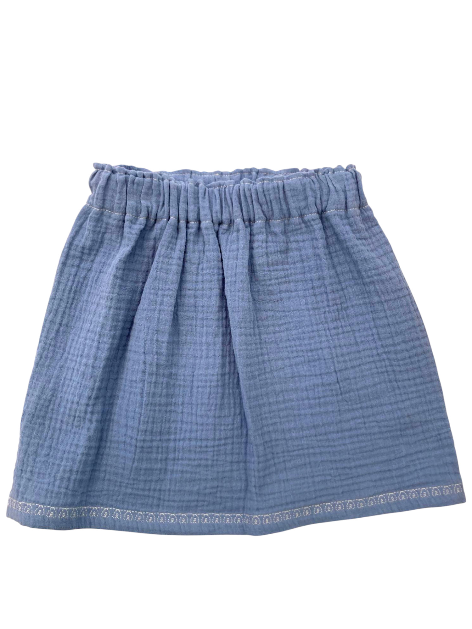 jupe fille double gaze bleu pastel-Photoroom