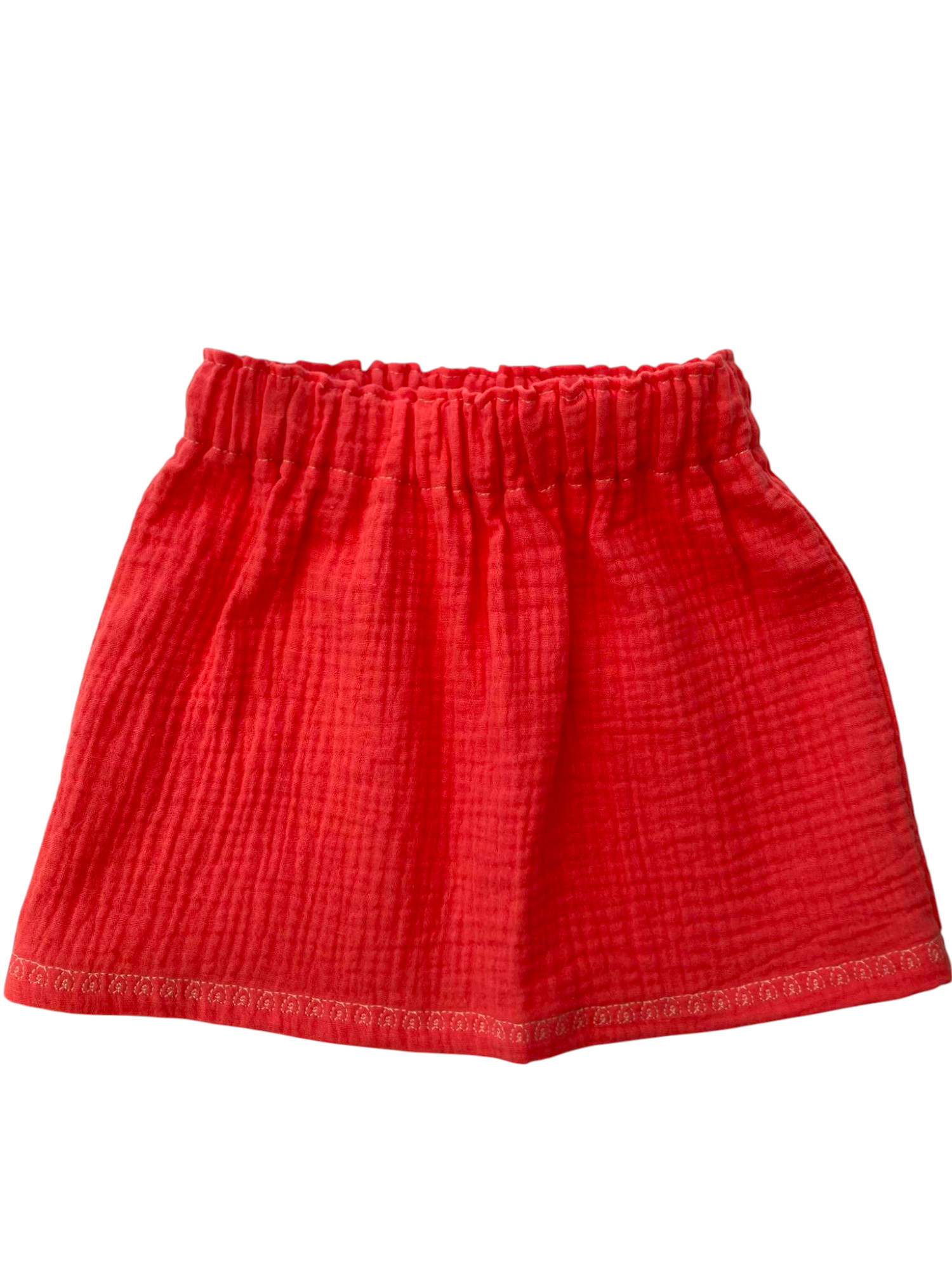 jupe fille double gaze corail-Photoroom