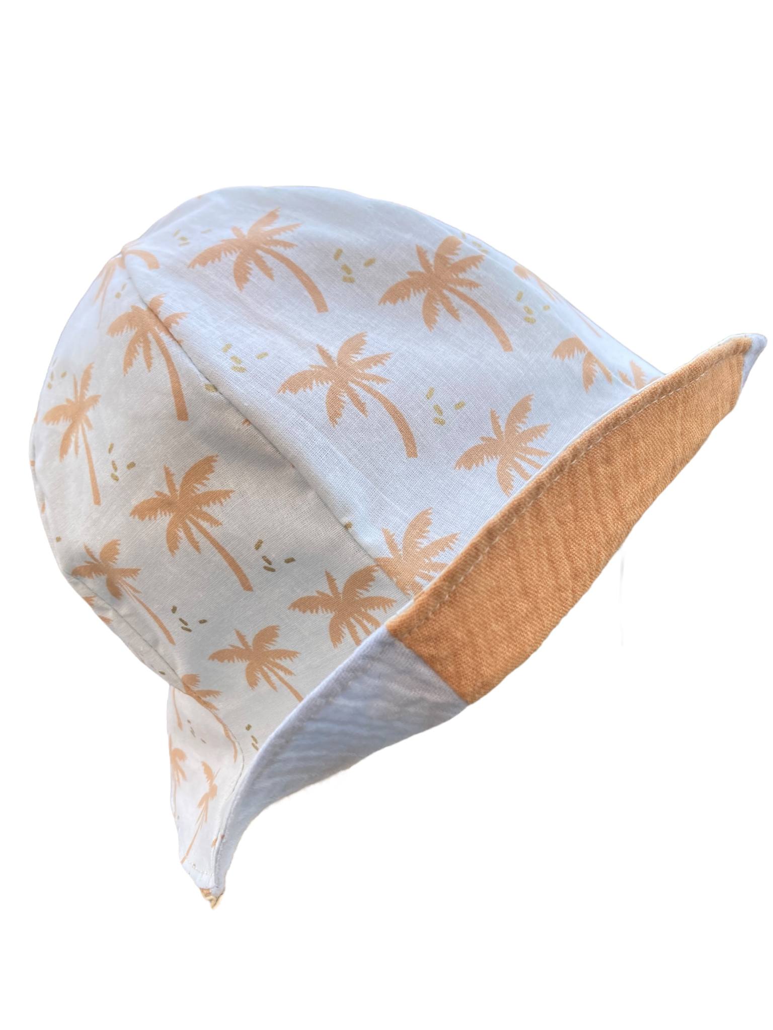 bob reversible coton été enfant bleu ciel camel
