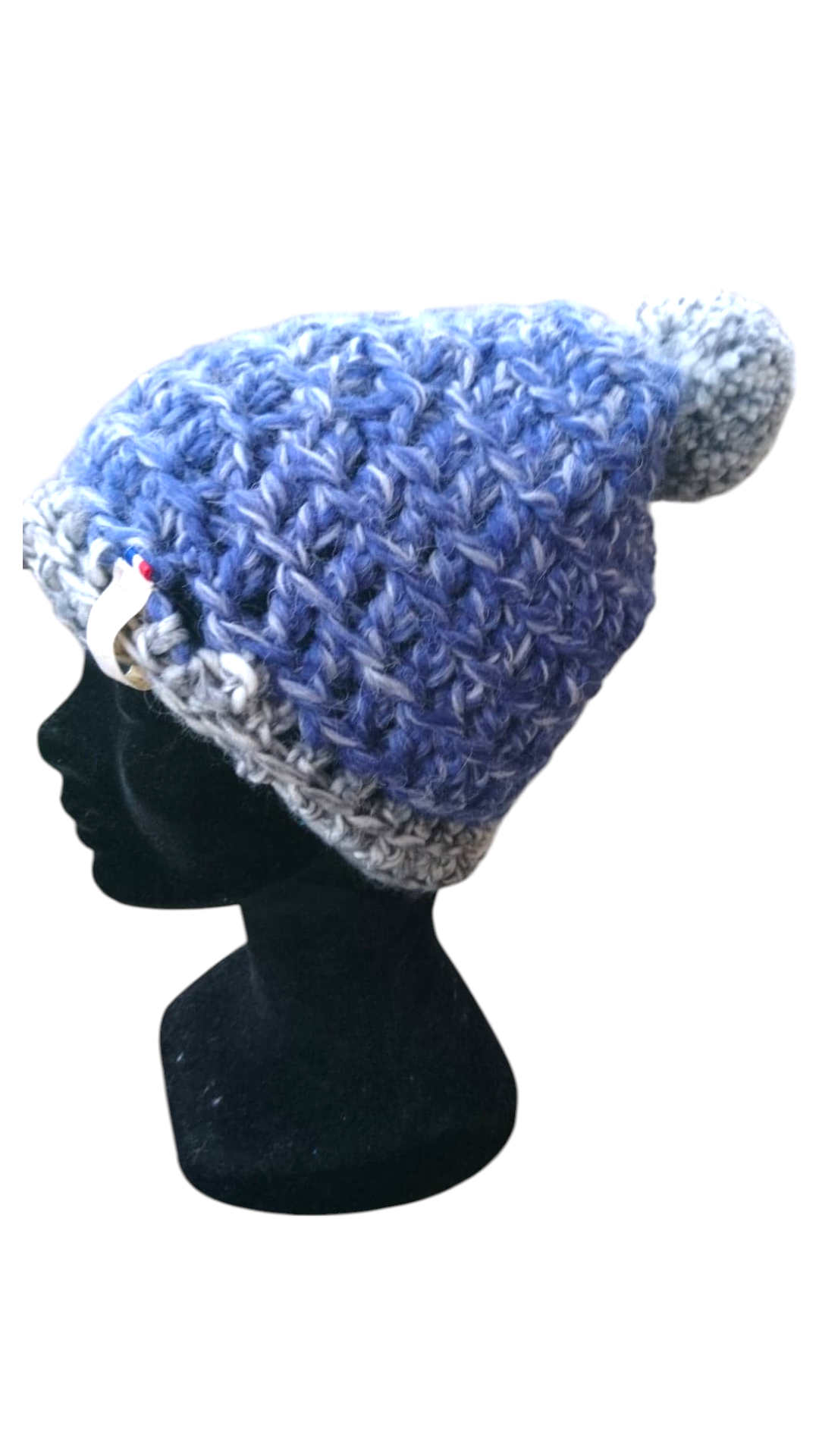 bonnet tricoté main gris bleu(1)