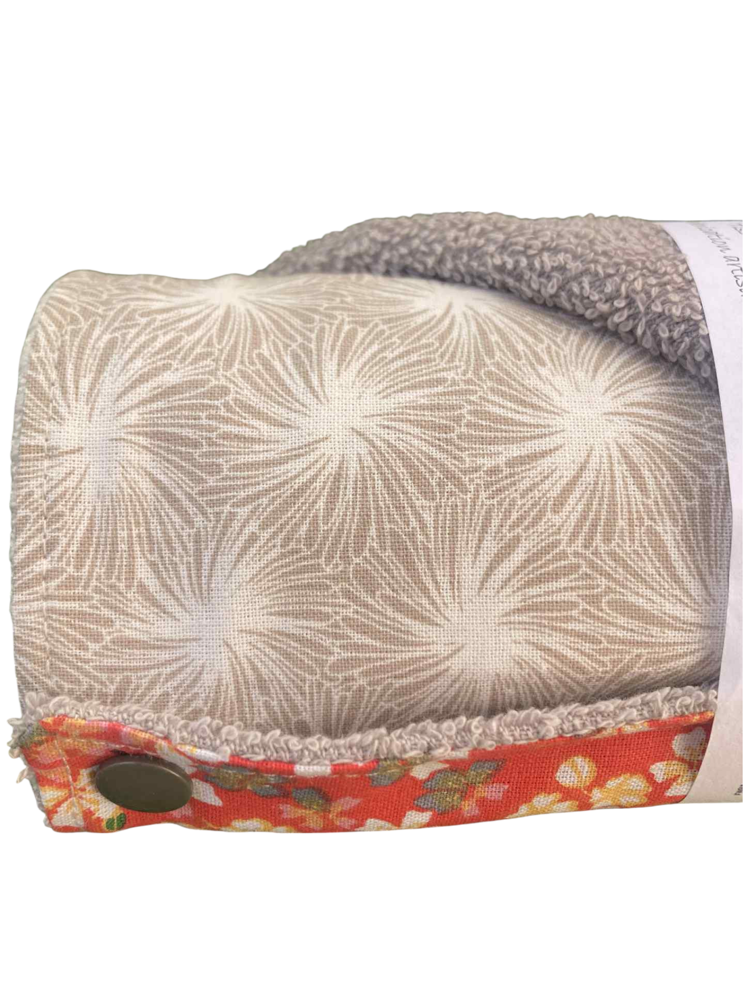 essuie tout 5 feuilles eponge nid abeille mix corail fleuri(3)