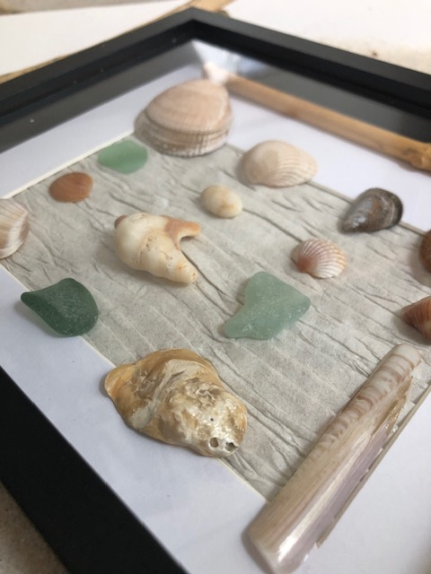 cadre bois flotté coquillages créatrice france landes artisanal local