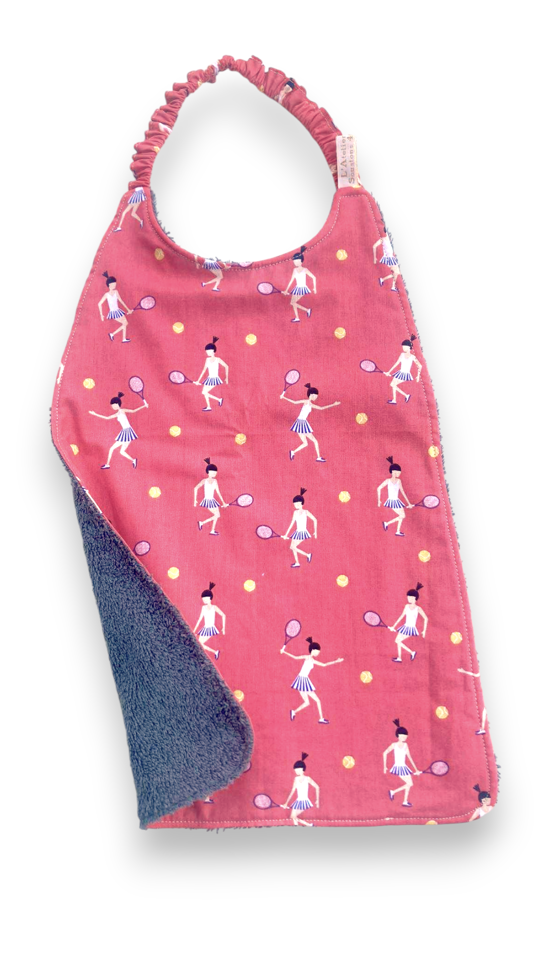 Serviette repas cantine maternelle rose fille tennis