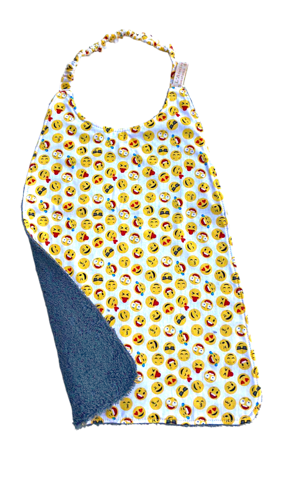 Serviette repas cantine maternelle sourire jaune