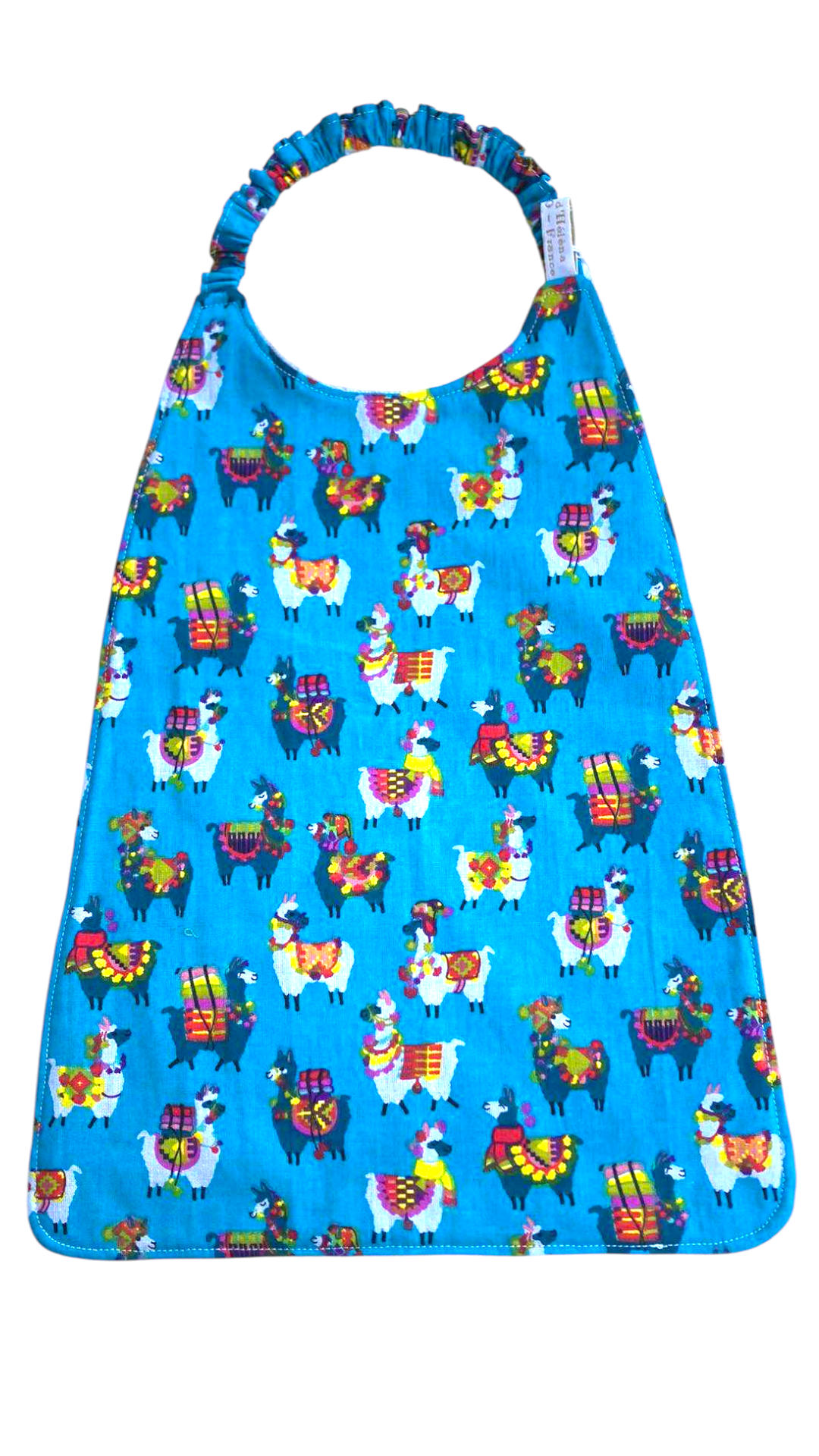 Serviette repas cantine maternelle lama bleu