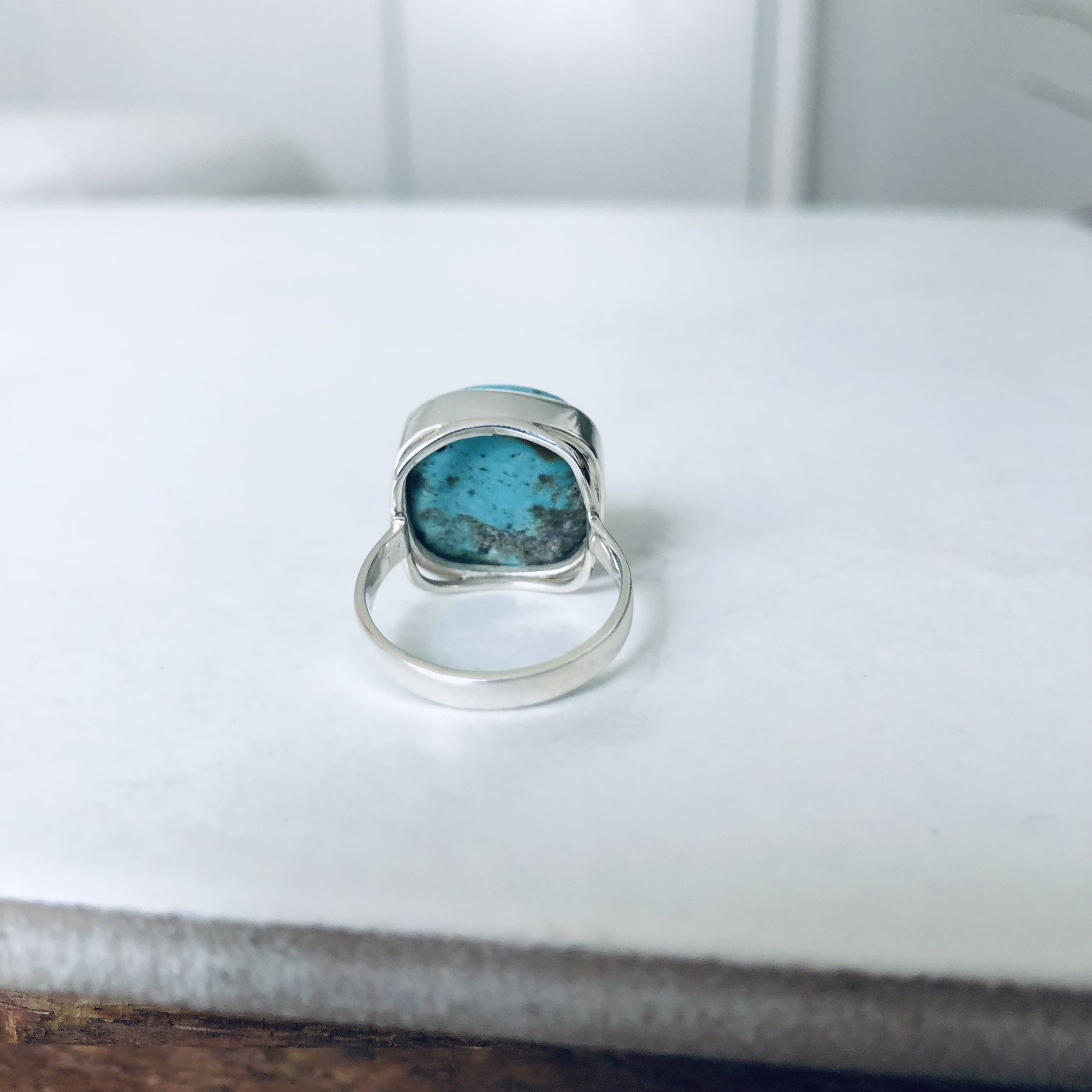 bague artisanale argent 925 et turquoise réglable
