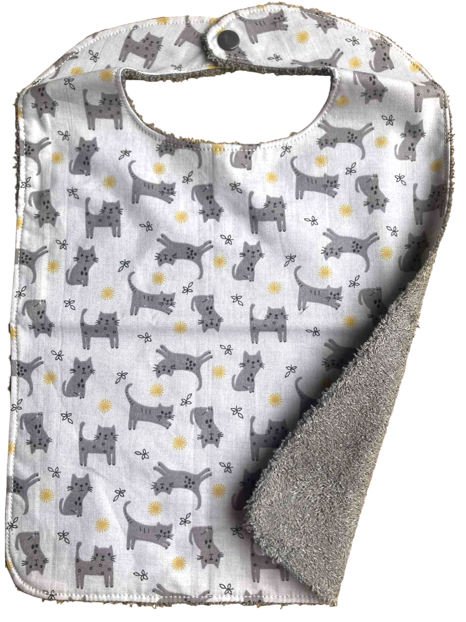 bavoir eponge bambou coton chats