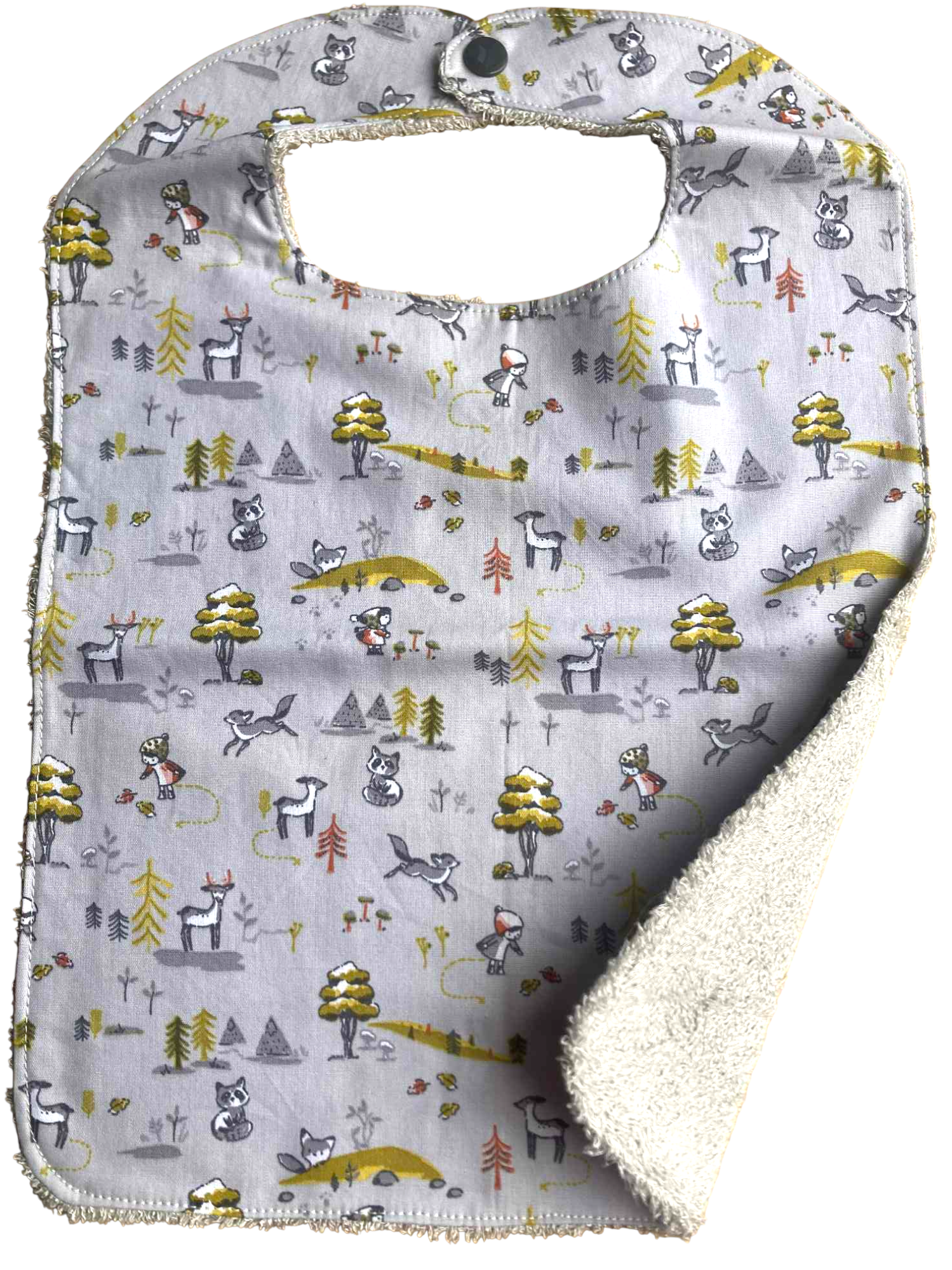 bavoir eponge bambou coton animaux foret