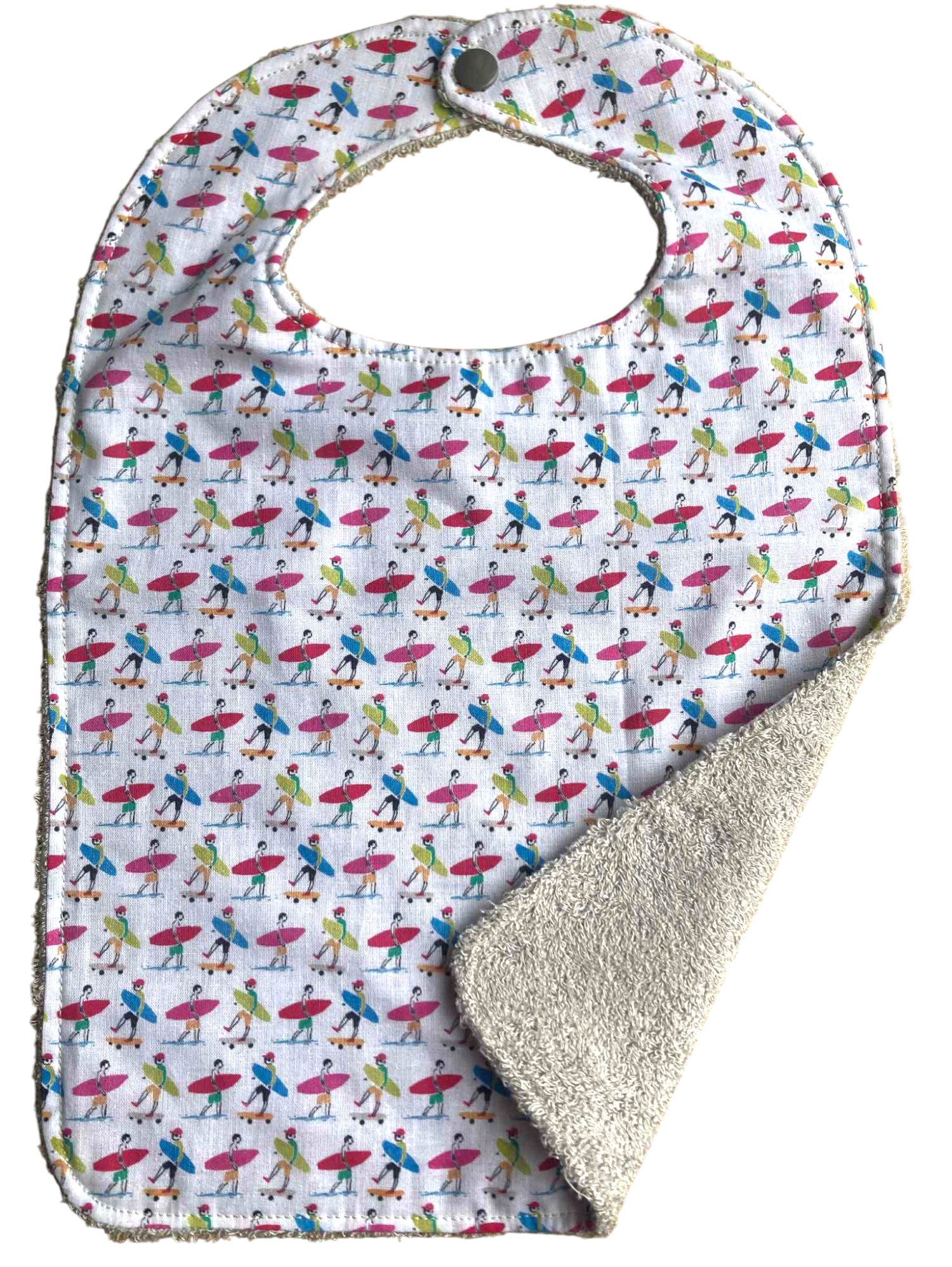 bavoir eponge bambou coton surfeurs