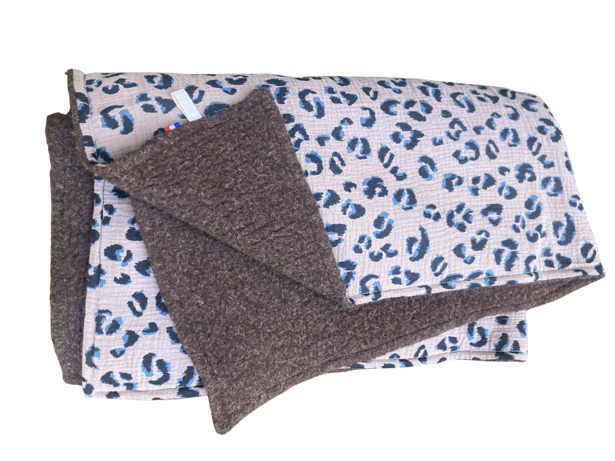 plaid laine mouton pyrénées léopard gaze coton