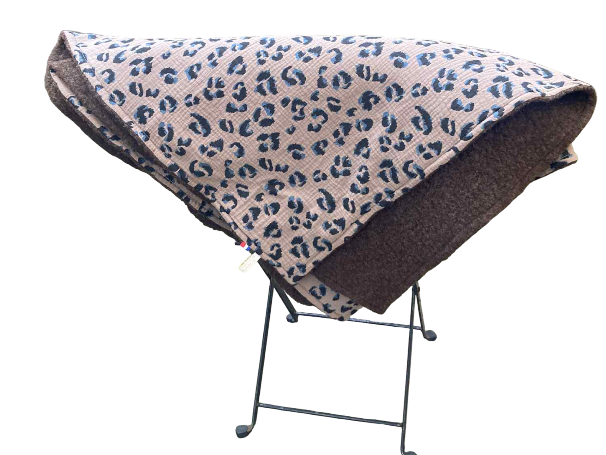 plaid laine mouton pyrénées léopard gaze coton(1)