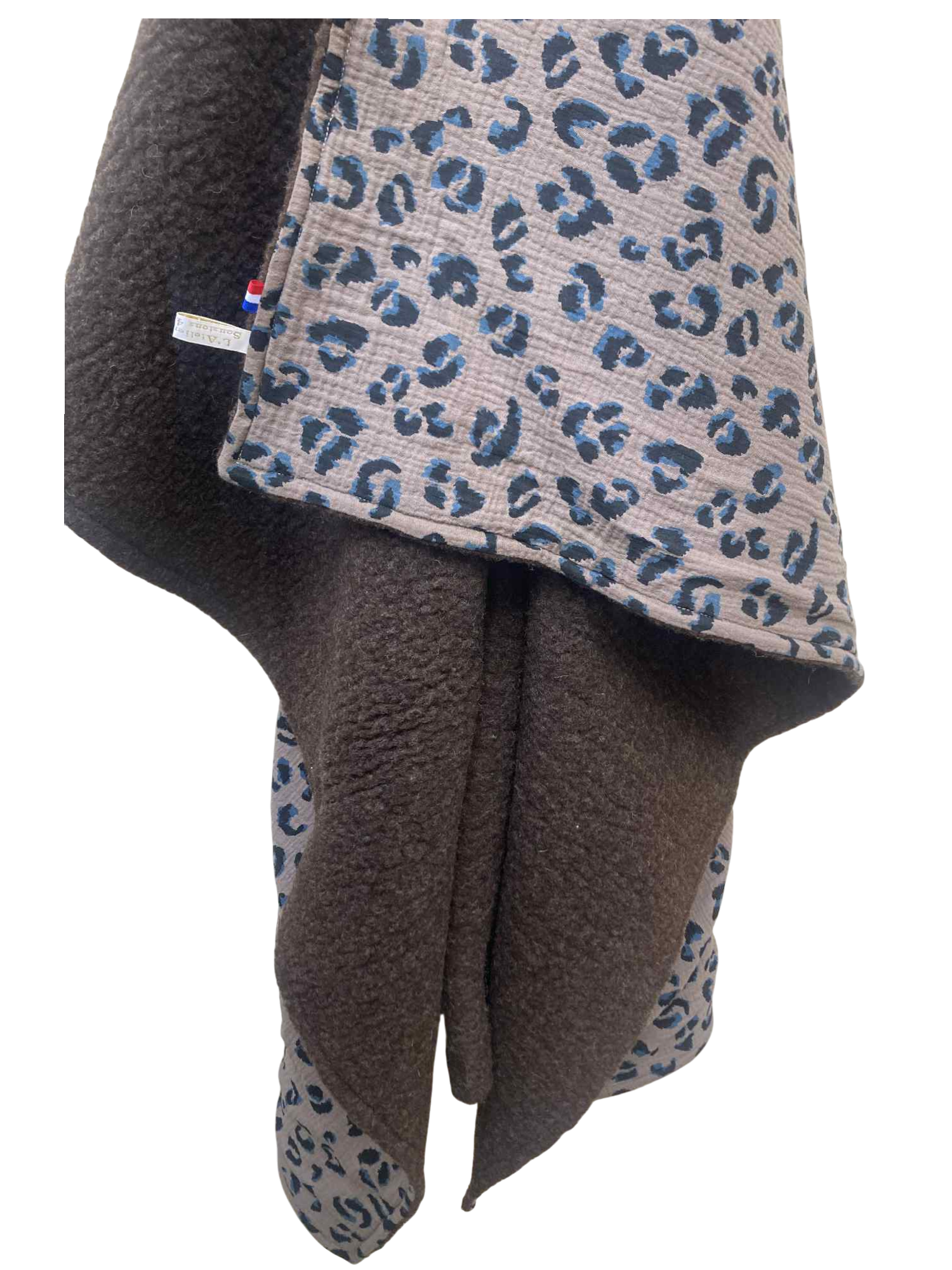 plaid laine mouton pyrénées léopard gaze coton(3)