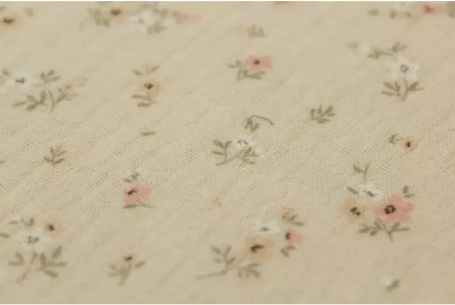 gaze fleuri beige