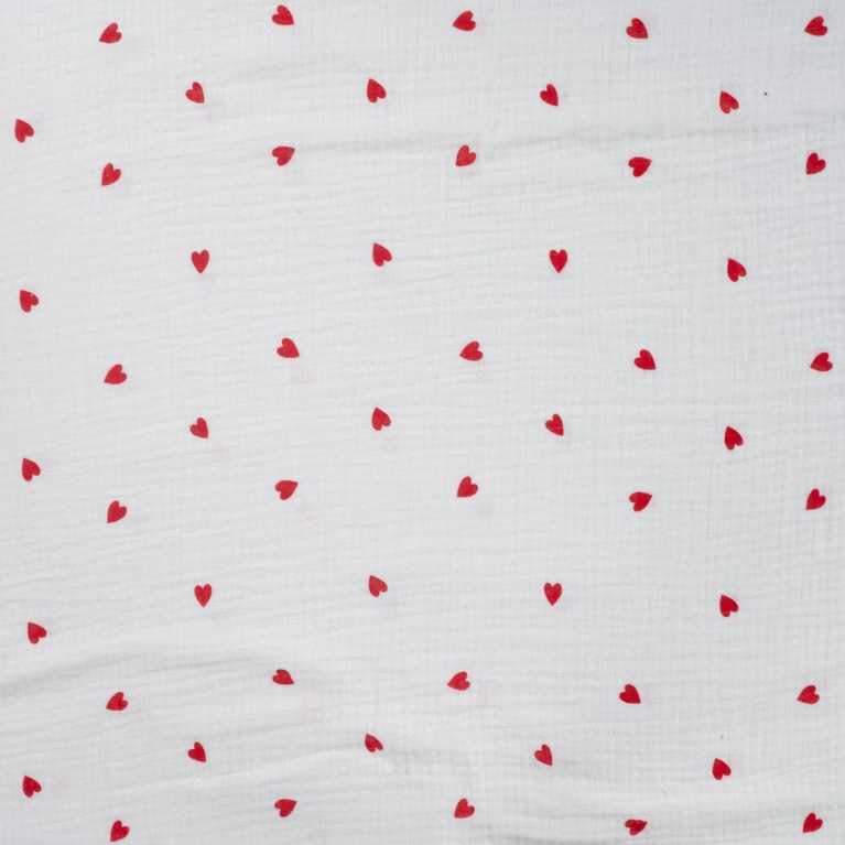 gaze blanc coeur rouge