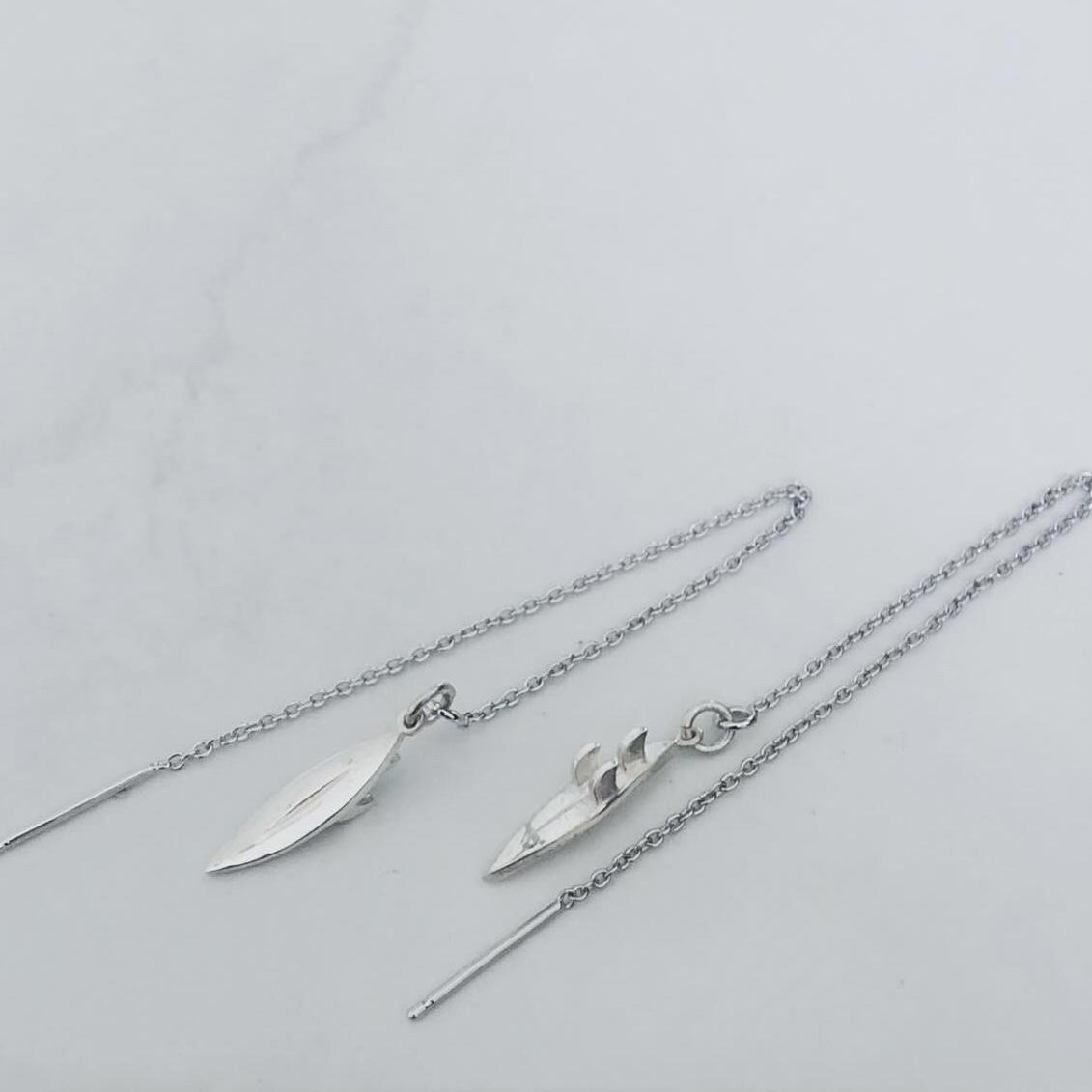 boucle oreille planche surf argent artisanal