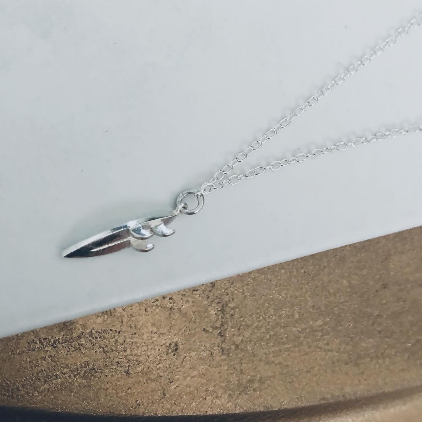 collier pendentif planche surf argent artisanal