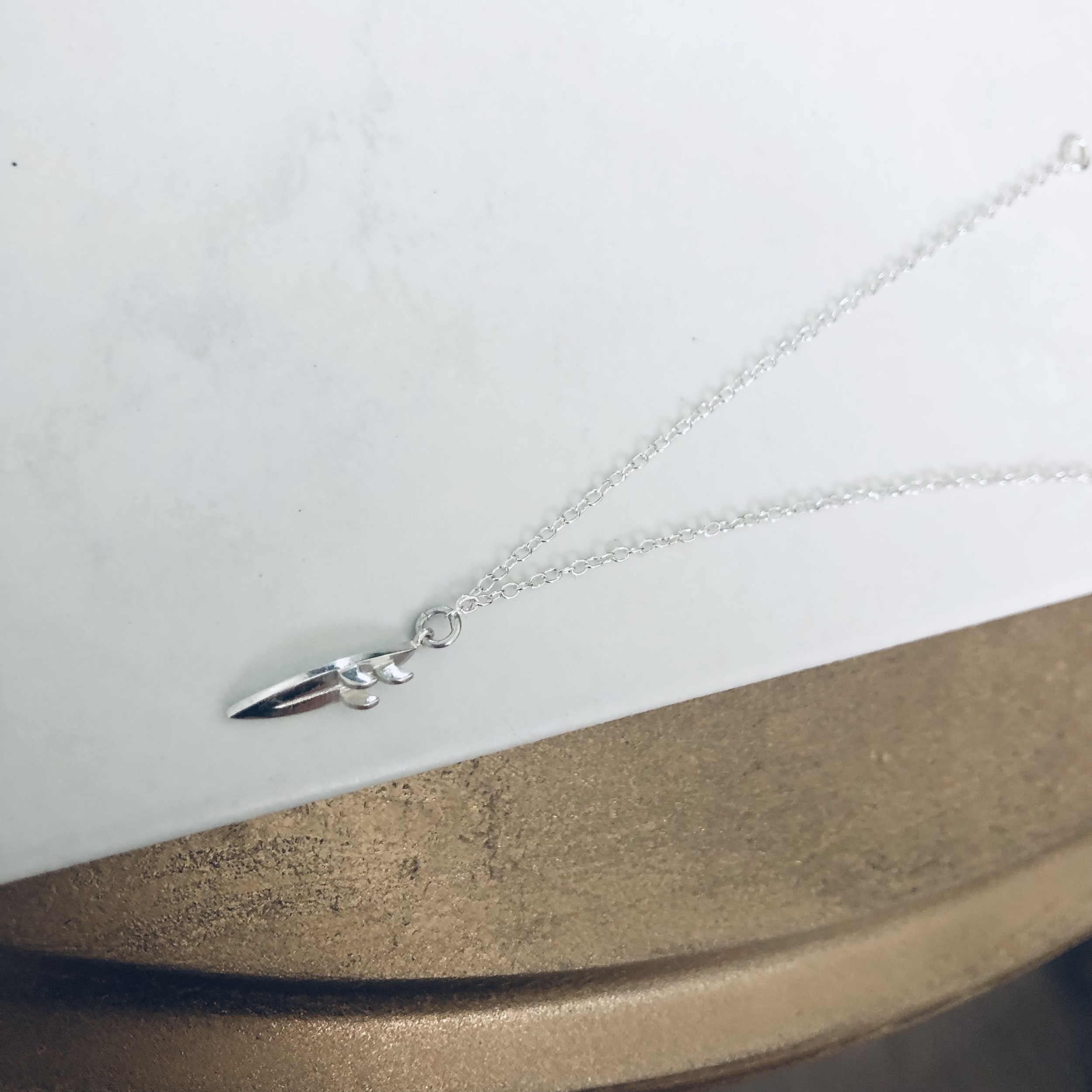 collier pendentif planche surf argent artisanal