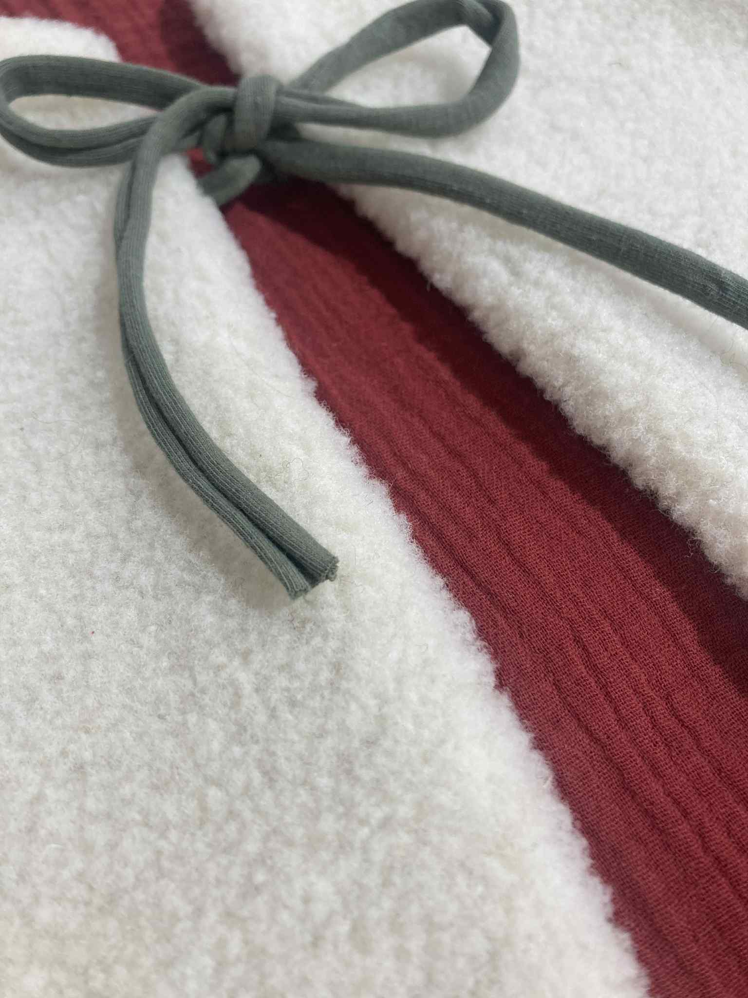 gilet laine mouton artisanal bébé ecru rouille