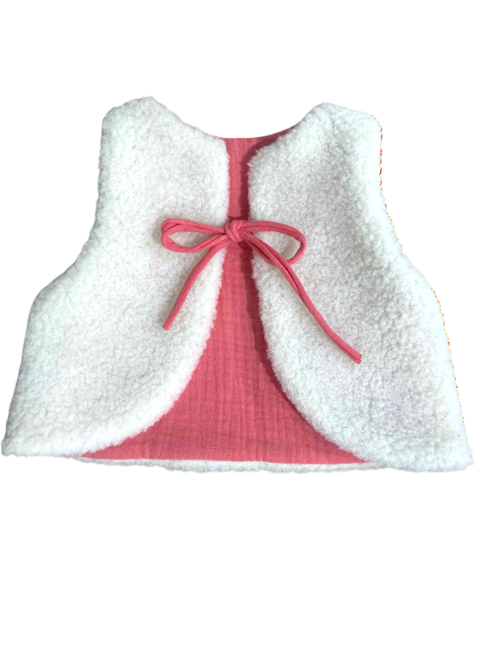gilet laine mouton artisanal bébé ecru grenadine