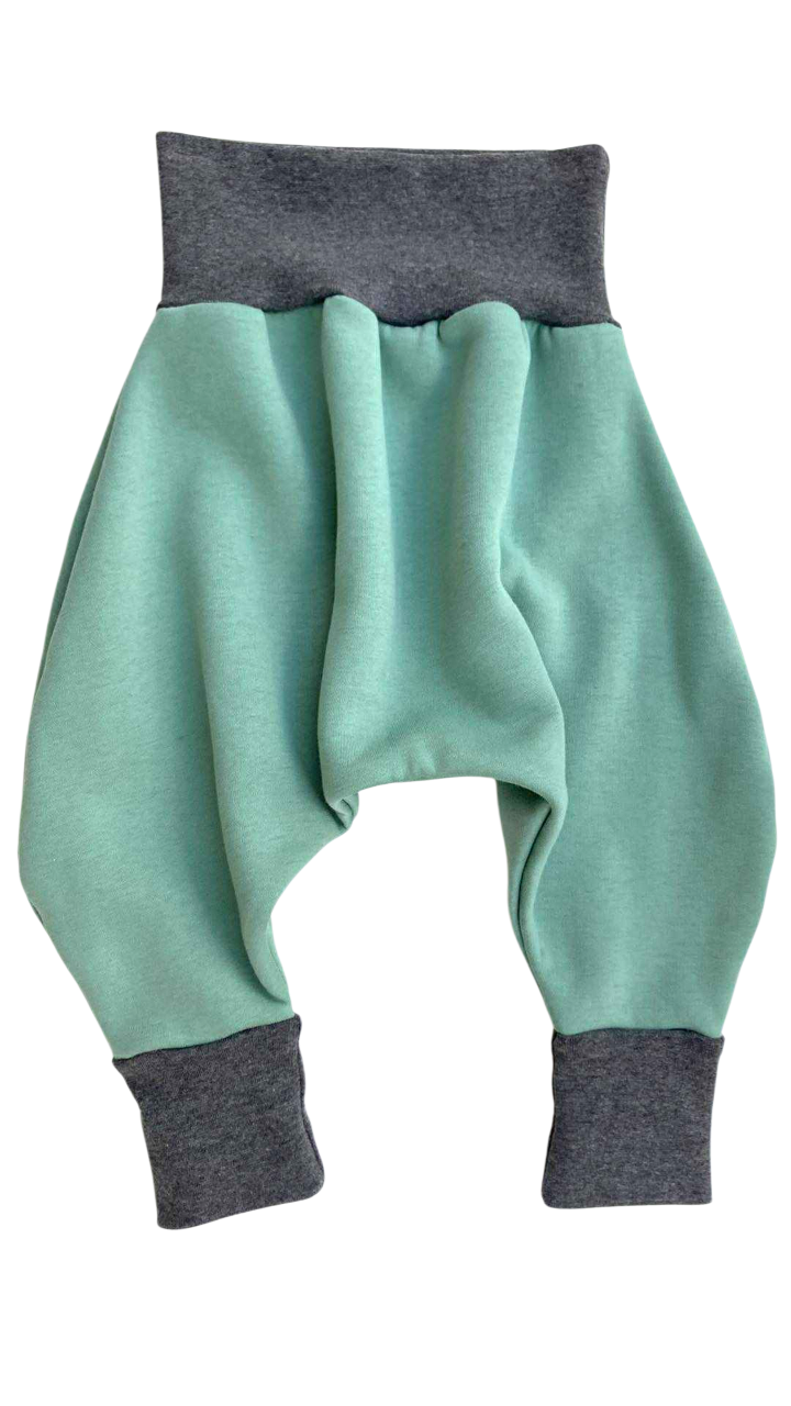 sarouel molleton vert eau gris