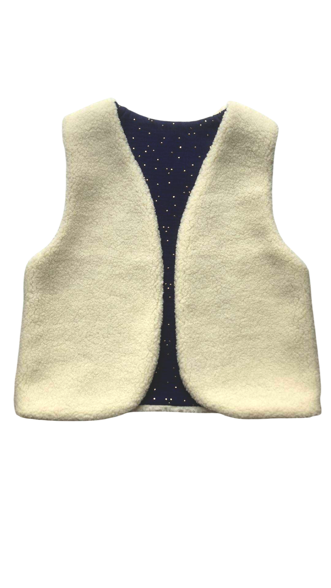 gilet laine pyrénées gaze marine or