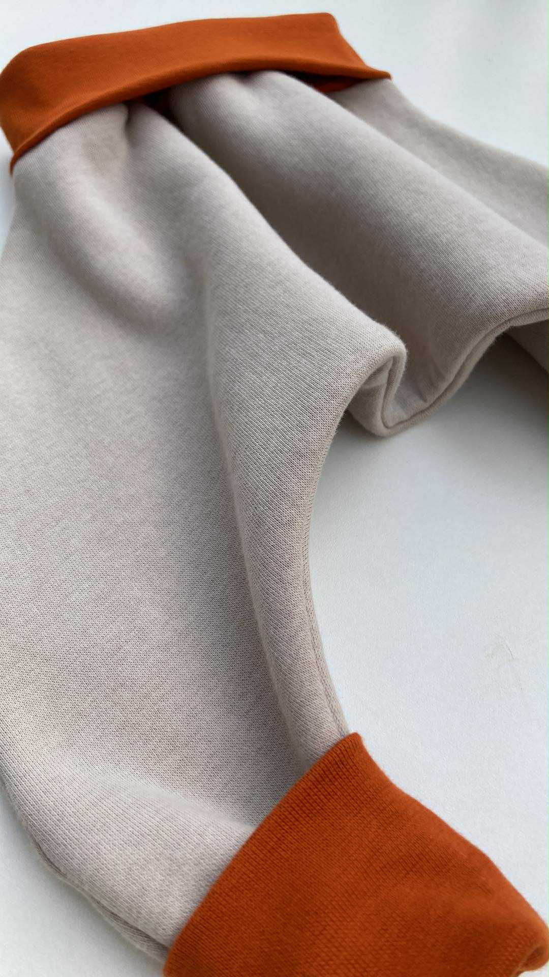 sarouel molleton beige et rouille