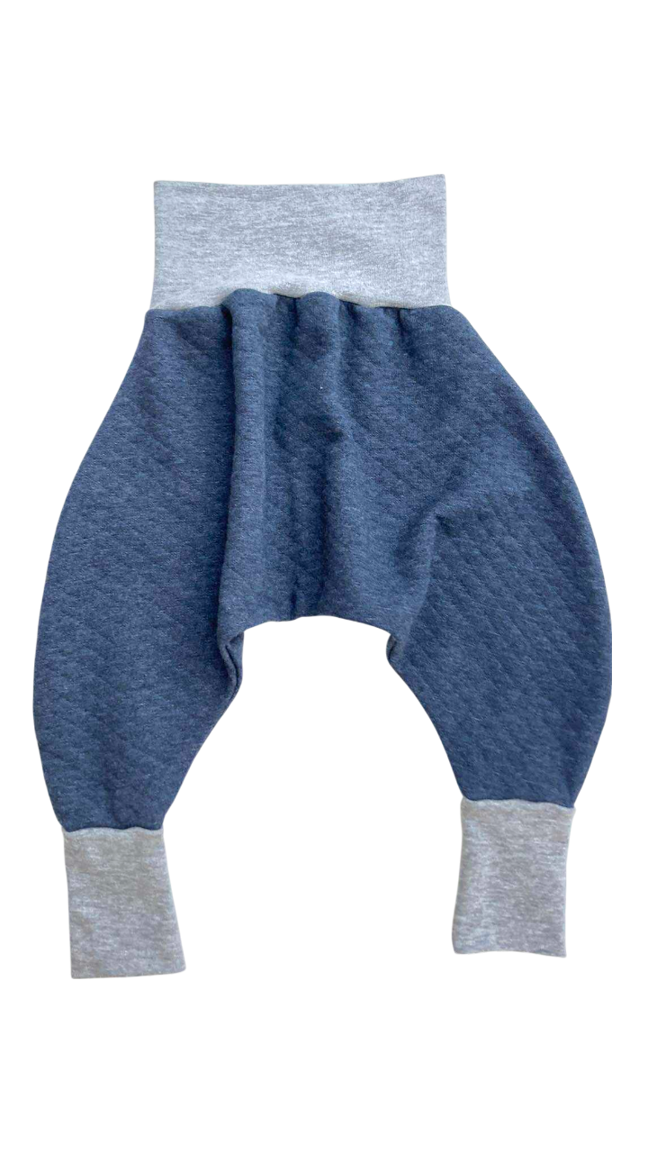 sarouel molleton gris et bleu matelassé