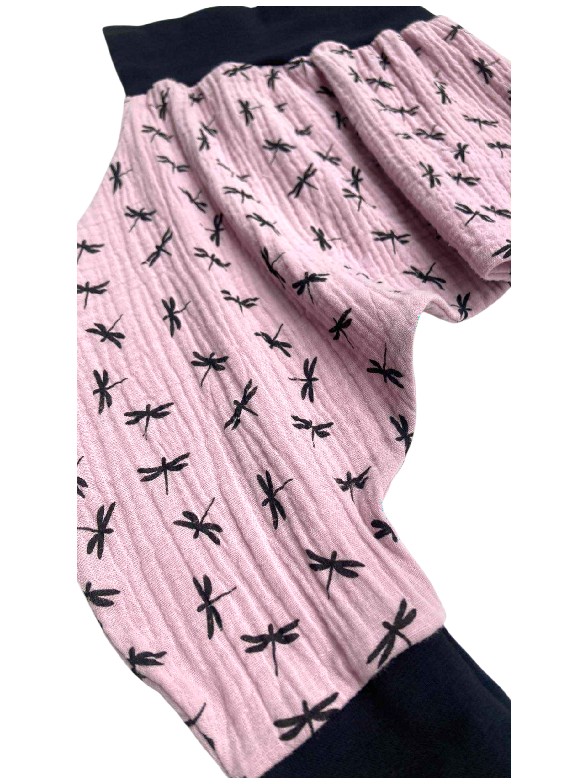 sarouel jersey gaze libellules parme noir