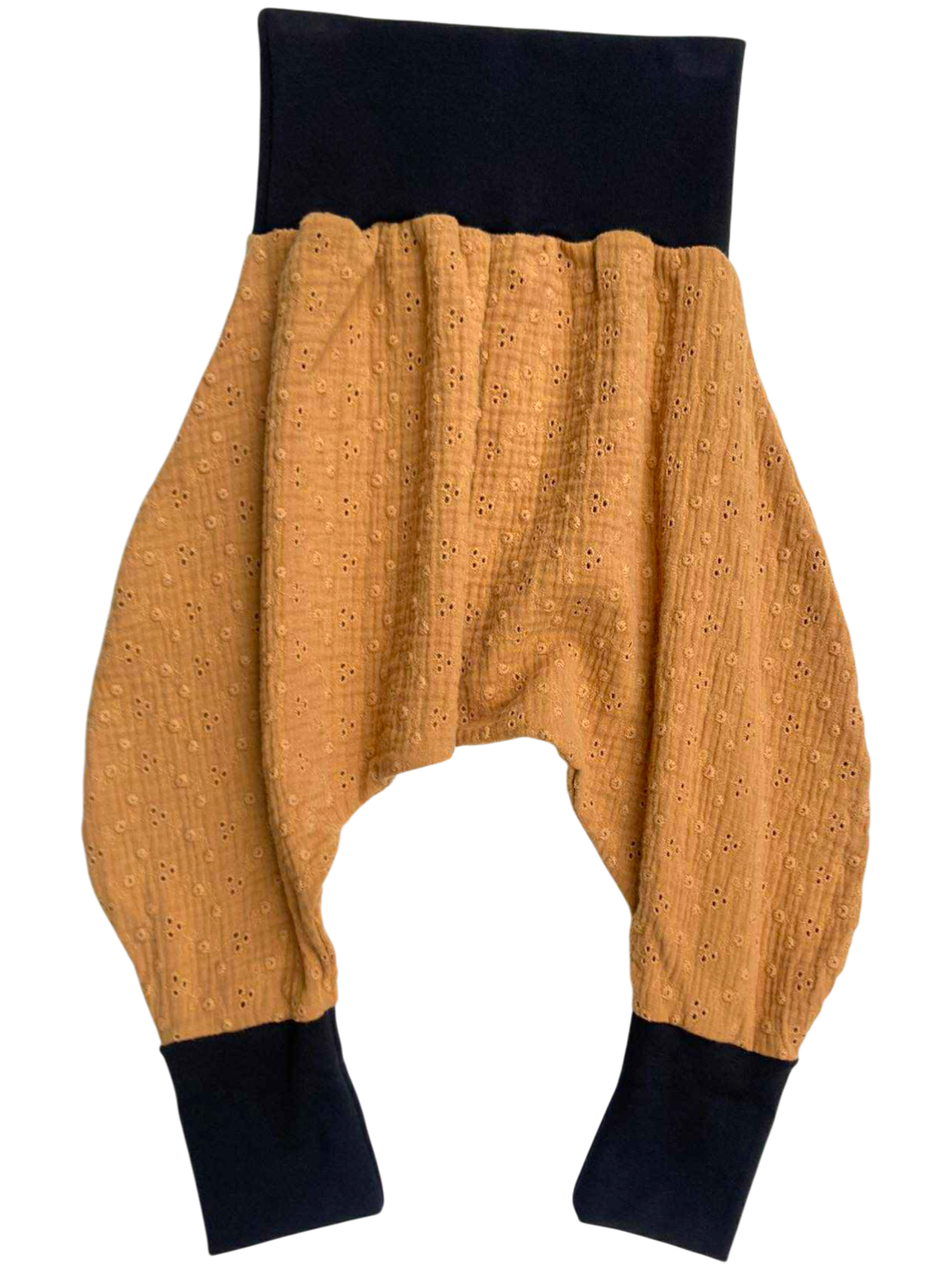 sarouel jersey gaze brodée camel noir(2)
