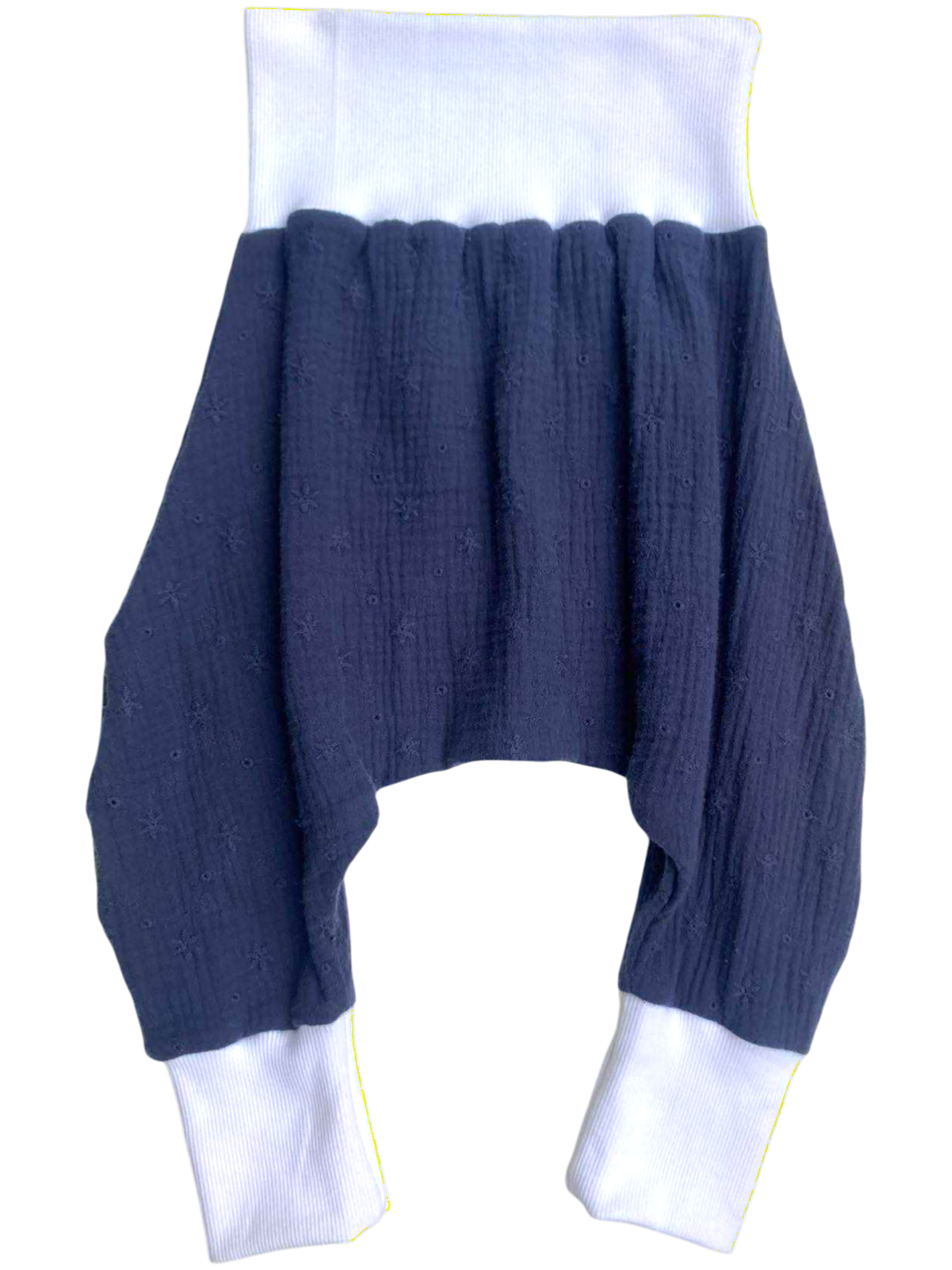 sarouel jersey gaze brodée bleu marine blanc(2)