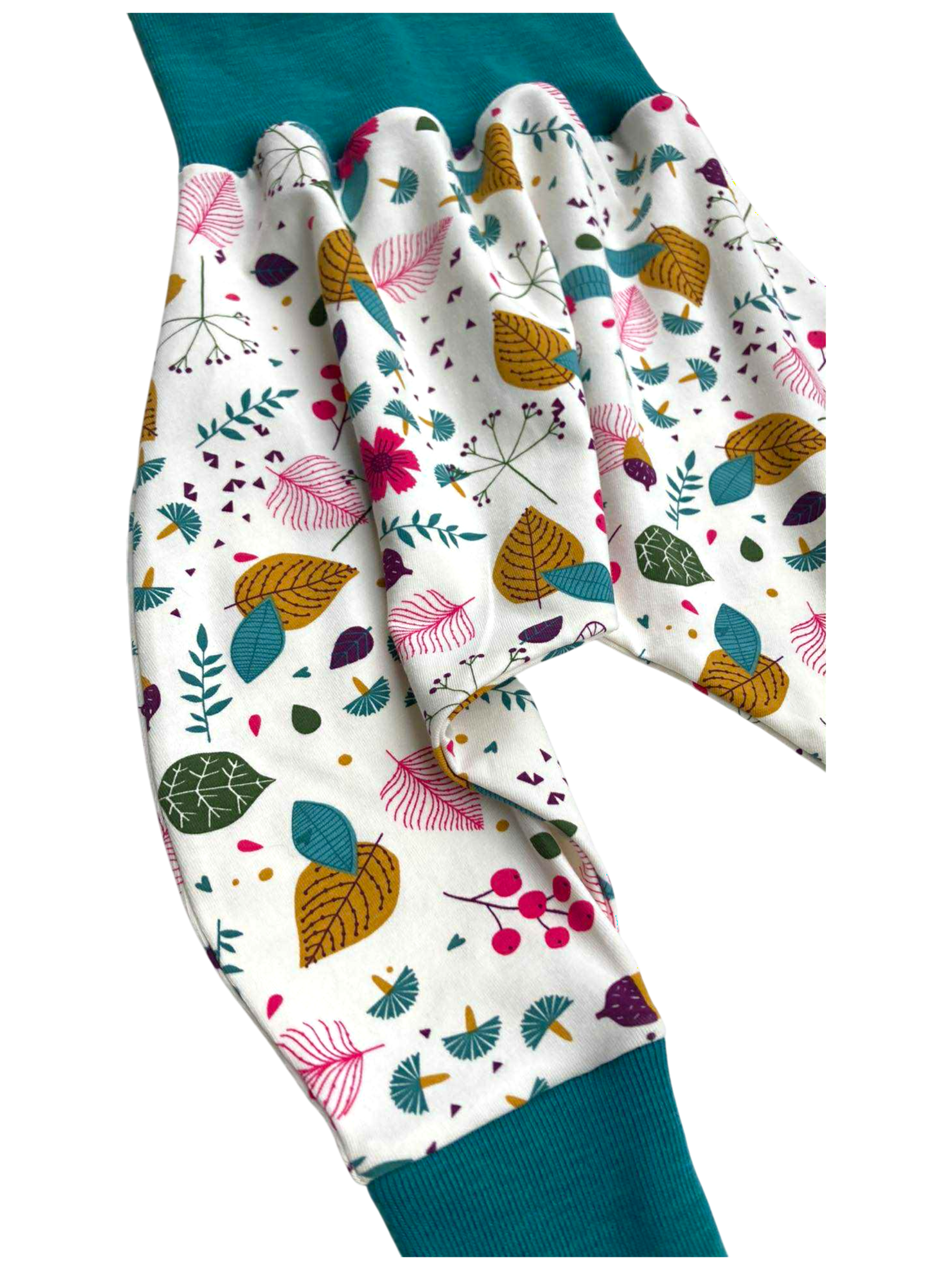 sarouel jersey feuillages vert