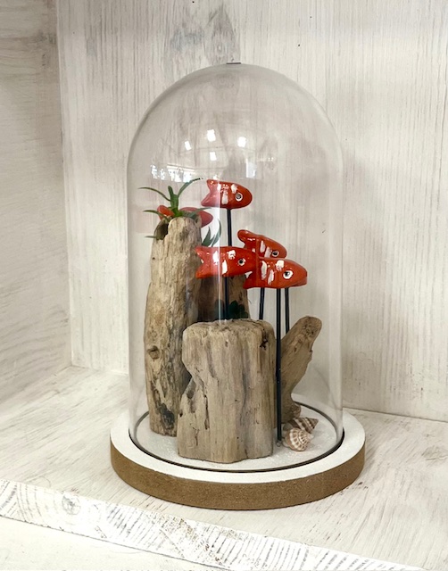 cloche deco poissons artisanal bois