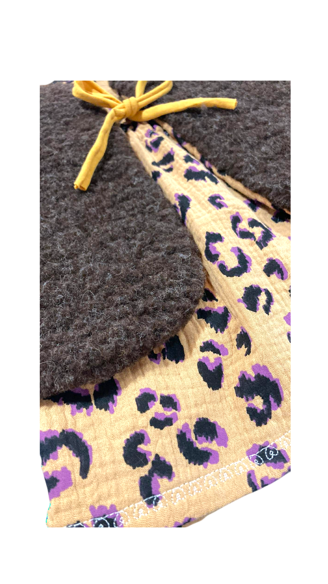 gilet laine pyrenees marron léopard enfant