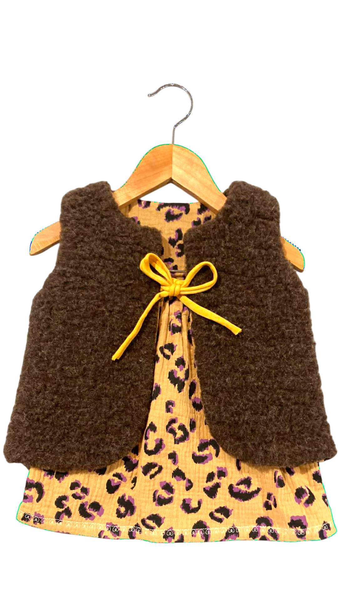 gilet laine pyrenees marron léopard enfant jupe enfant