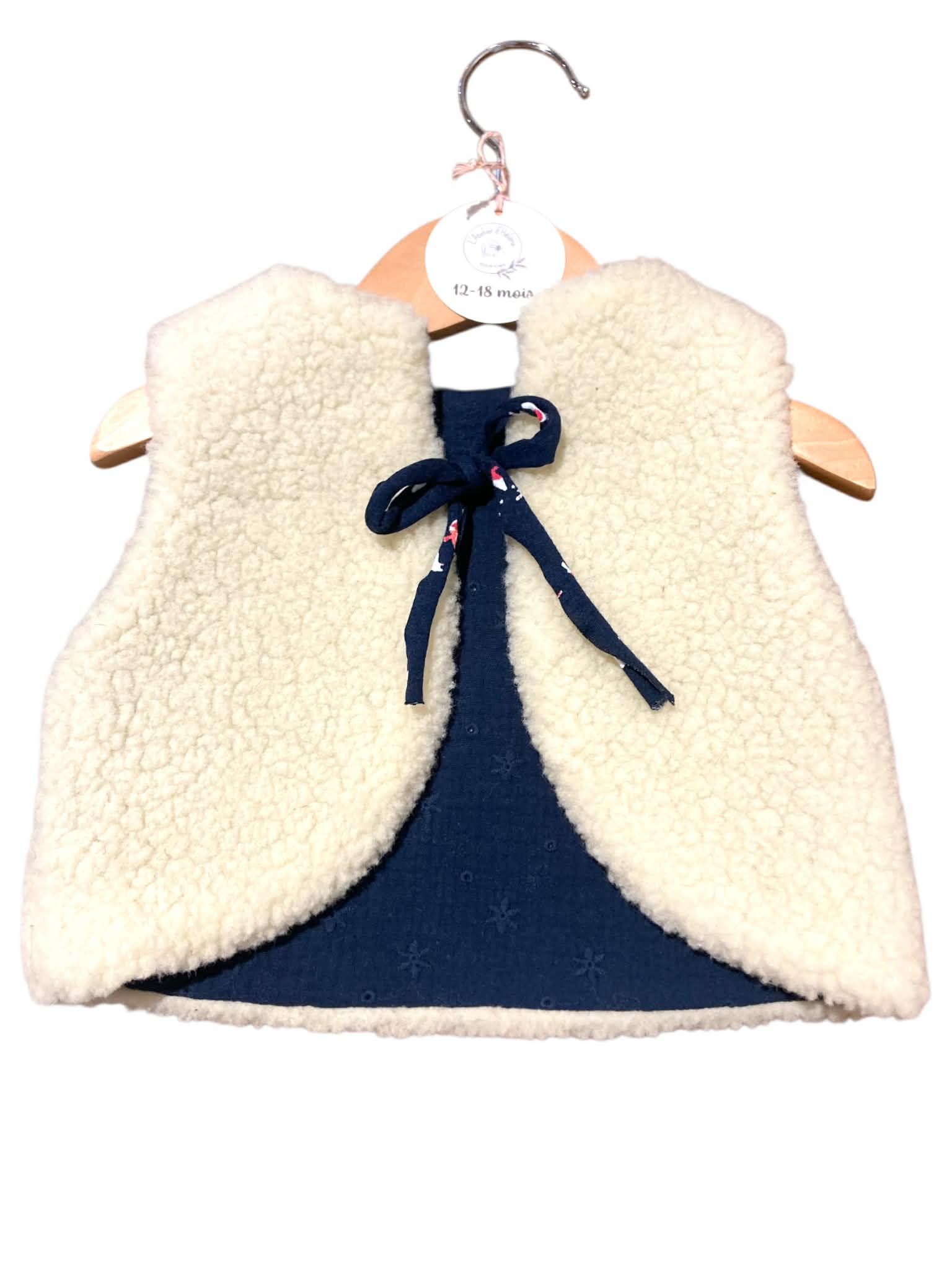 gilet laine pyrénées bebe bleu marine