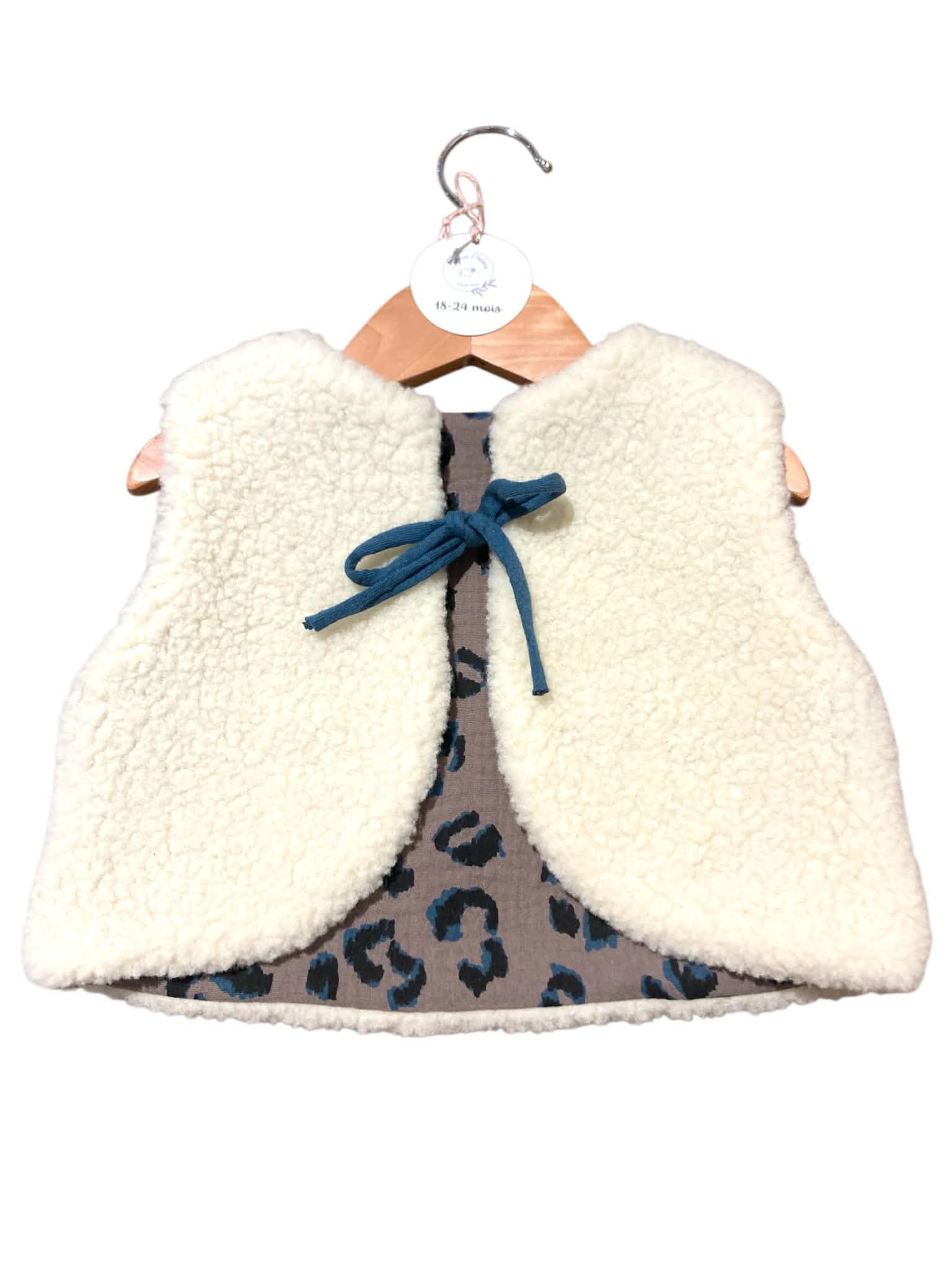 gilet laine bebe france pyrénées pays basque léopard ecru