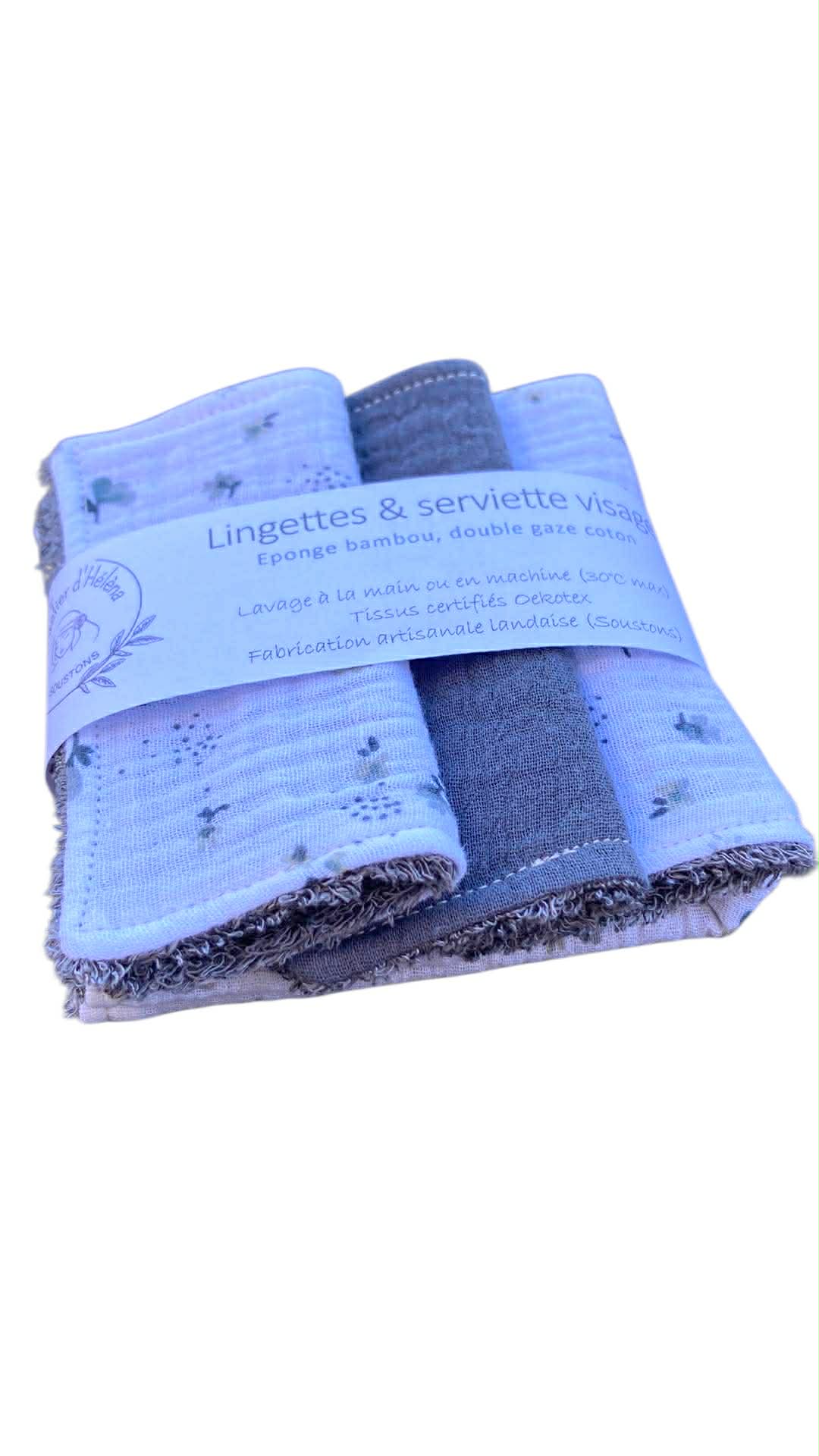 routine visage bambou coton artisanal gris blanc