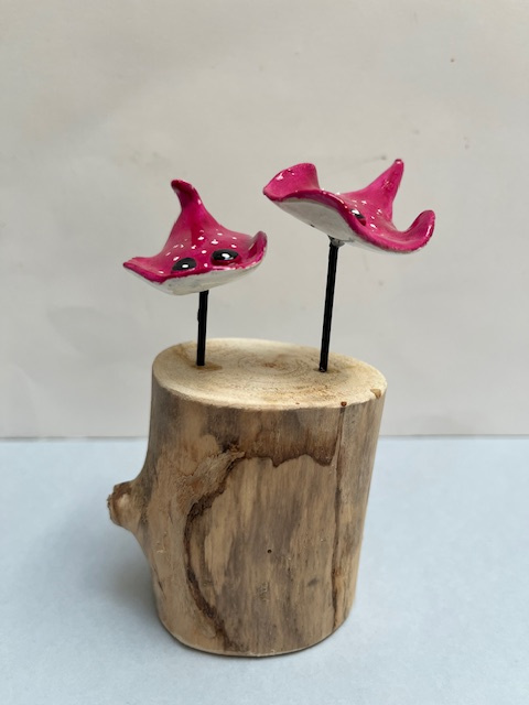 duo raies roses bois flotté landes artisanal