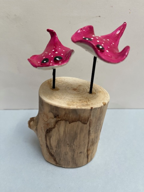 duo raies roses bois flotté landes artisanal